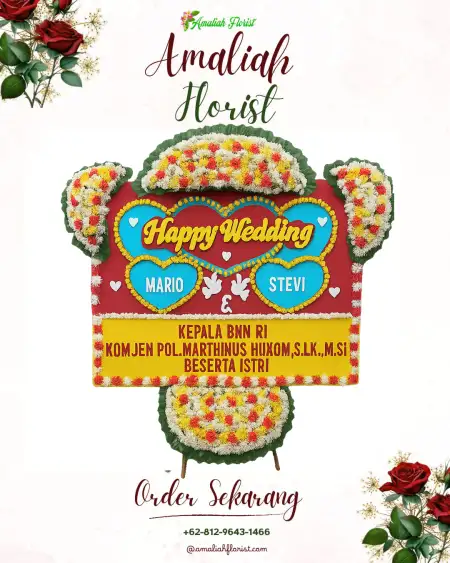 Papan Bunga Pernikahan Air Dikit